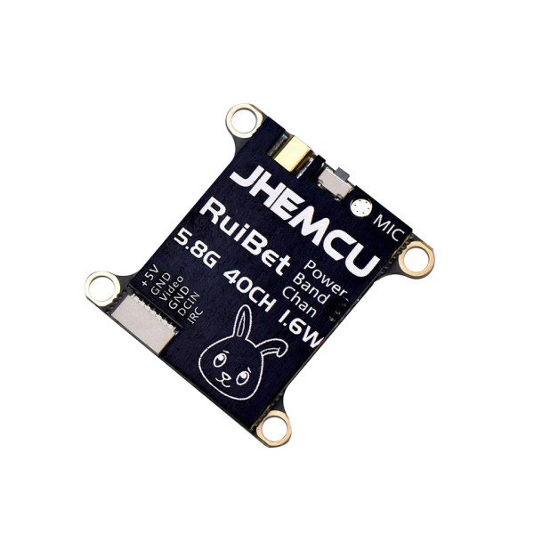 JHEMCU RuiBet-Micrófono Incorporado, Dispositivo de Largo Alcance, 5,8G, 40 Canales, 1,6 W, Ajustable, VTX, 2-6S, 30x30mm, Original, para RC Drone